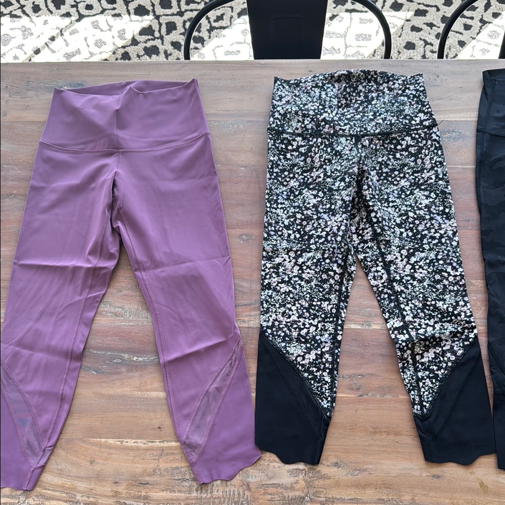 Set of 4!  Lululemon Wunder Under Crop High-Rise Full-On Luxtreme 23"